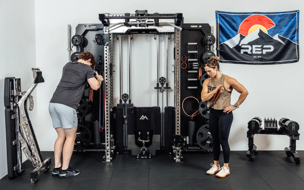 REP Wall-Mounted Ares™ 2.0 (93") – 4 Post Compact – Metallic Black – With Storage Wings | Luxury Home Gym System India