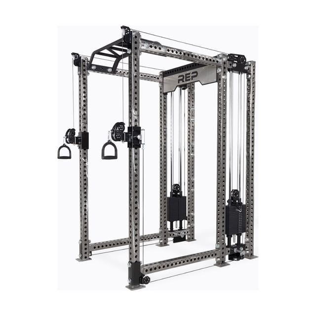REP PR-5000 Dual Athena Half Rack – 80", Metallic Black